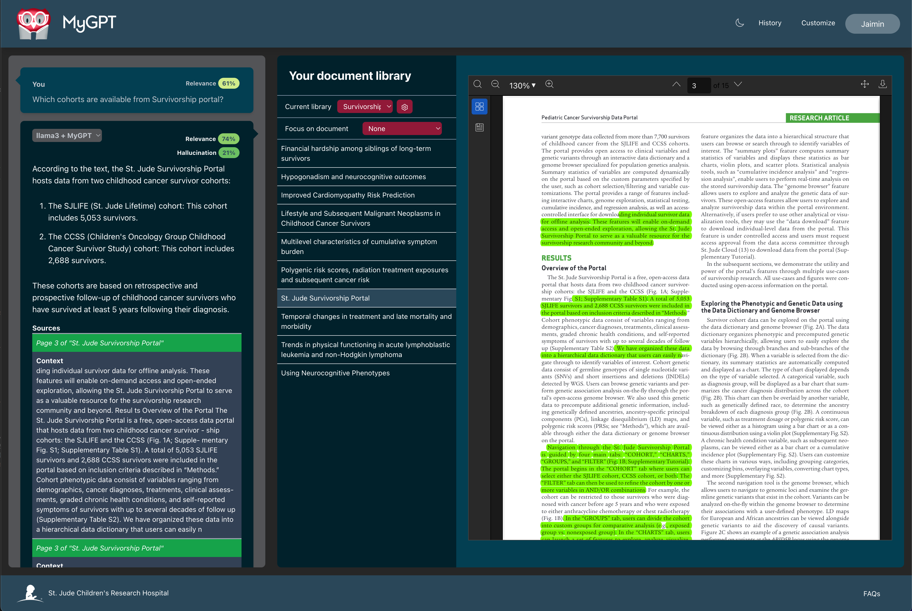 MyGPT user interface